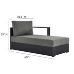 Tahoe 4-Piece Outdoor Aluminum Sectional Sofa Set in Gray Charcoal
