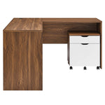 Envision Desk and File Cabinet Set in Walnut / White