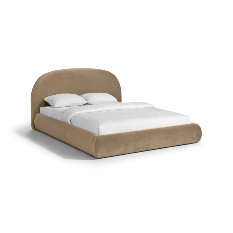 Celine Velvet Bed - King in Beige