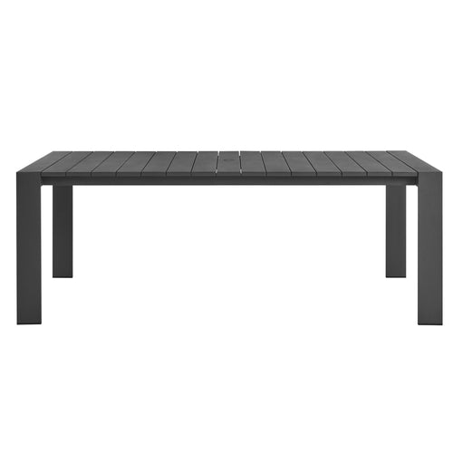 Tahoe Rectangular Outdoor Aluminum Dining Table in Gray