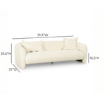 Lou 91" Velvet Sofa in Cream