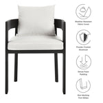 Tahoe Outdoor Aluminum Dining Chair in Gray White