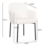 Sydney Vegan Leather Armchair - Set of 2 in Cream