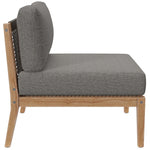 Clearwater Outdoor Teak Wood Sofa in Gray Graphite