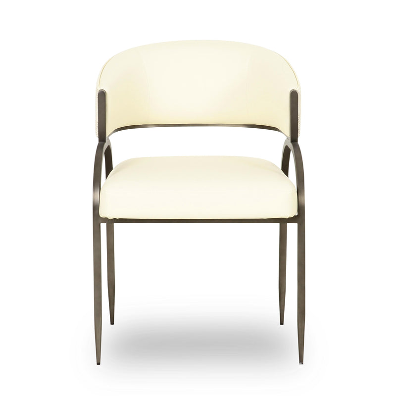 Tatum Vegan Leather and Jacquard Dining Chair in Default