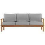 Marina Outdoor Teak Sofa in Natural Gray