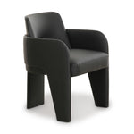Leo Vegan Leather Dining Chair in Black