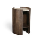 Solstice Travertine End Table in Brown