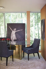 Abbott Glass & Brass Dining Table