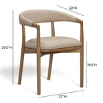 Vina Vegan Leather Dining Chair in Taupe