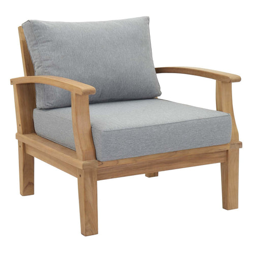 Marina 6 Piece Outdoor Teak Set in Natural Gray