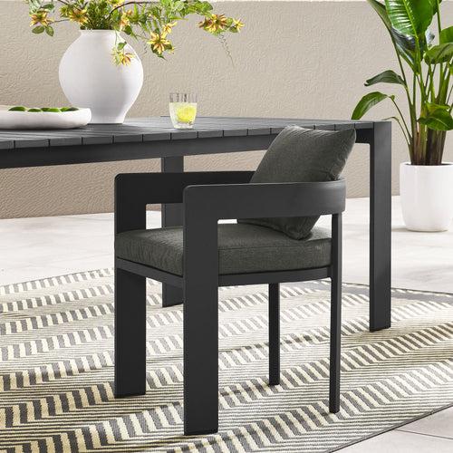 Tahoe Outdoor Aluminum Dining Chair in Gray Charcoal