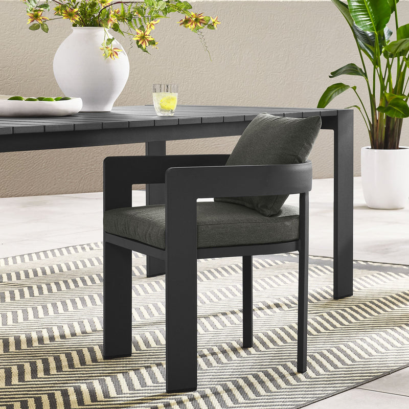 Tahoe Outdoor Aluminum Dining Chair in Gray Charcoal