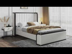 Kingdom Queen Vegan Leather Bed in Graphite
