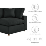 Commix 7-Piece Down Filled Sectional Sofa in Black