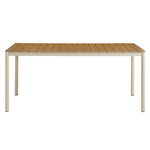 Finn 71" Outdoor Aluminum Dining Table with Faux Wood Top in Natural