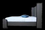 Kingdom Queen Vegan Leather Bed in Graphite