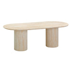 Brut Concrete 86" Oval Dining Table in Travertine