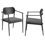 Aeris Stackable Outdoor Aluminum Dining Armchair Set of 2 in Charcoal