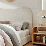 Seluna Boucle Queen Platform Bed in Pearl