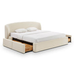 Corey King Linen Storage Bed in Cream