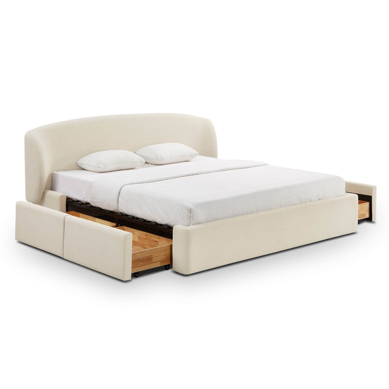 Corey King Linen Storage Bed in Cream