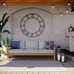 Marina Outdoor Teak Sofa in Natural Gray