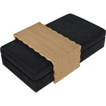Woodra Velvet Coffee Table / Ottoman in Black