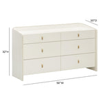 Collins 56" 6-Drawer Dresser in Cream