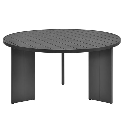Tahoe Round Outdoor Aluminum Dining Table in Gray