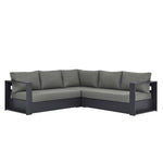 Tahoe 3-Piece Outdoor Aluminum Sectional Sofa Set in Gray Charcoal
