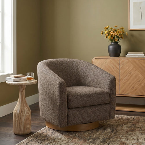 Modra Swivel Accent Chair in Brown