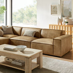 Restore 4-Piece Vegan Leather Sectional in Toast