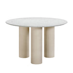 Parcino 47" Faux Terrazzo Concrete Round Dining Table in Terrazzo / Cream