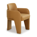 Leo Vegan Leather Dining Chair in Tan