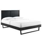 Alana King Wood Platform Bed with Angular Frame in Black
