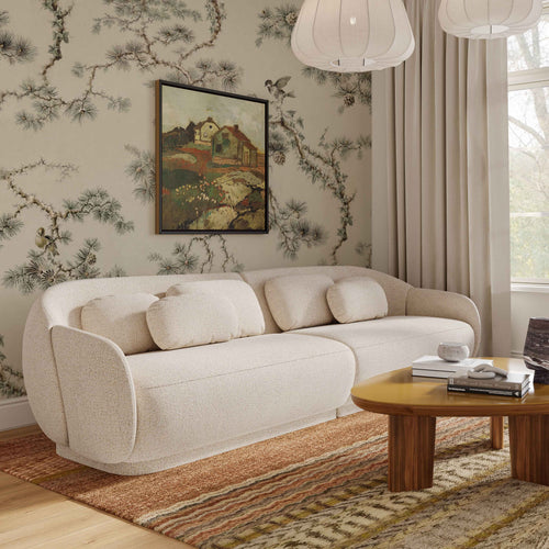 Misty 115" Boucle Modular Sofa in Cream