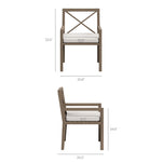 Northlake Outdoor Teak Dining Armchair in Weathered Gray