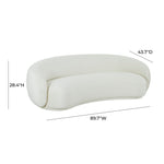 Kendall 90" Velvet Sofa in Cream Textured Chenille