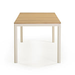 Sardinia 95" Outdoor Rectangular Dining Table in Light Teak / Cream Legs