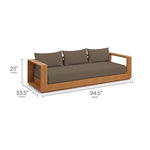 Tahoe Outdoor Acacia Wood Sofa in Natural Cocoa