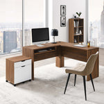 Envision Desk and File Cabinet Set in Walnut / White