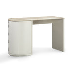 Marlene 47" Faux Travertine Vanity Desk in Cream