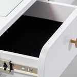 Hollywood 56" Vanity Desk with LED Mirror (Large) in White