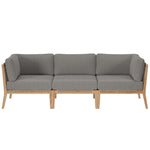 Clearwater Outdoor Teak Wood Sofa in Gray Graphite