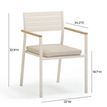 Sardinia Outdoor Dining Chair - Set of 2 in Cream