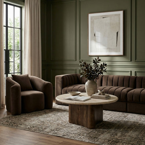 Pietra Travertine Coffee Table in Brown