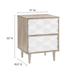 Vespera 2-Drawer Nightstand in Oak White