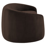 Contessa Curved Velvet Sofa in Chocolate Brown