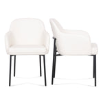 Sydney Vegan Leather Armchair - Set of 2 in Cream